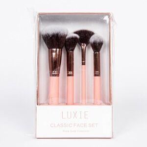 Luxie Classic Face Brush Set Rose Gold Collection Makeup Brushes‎ - New